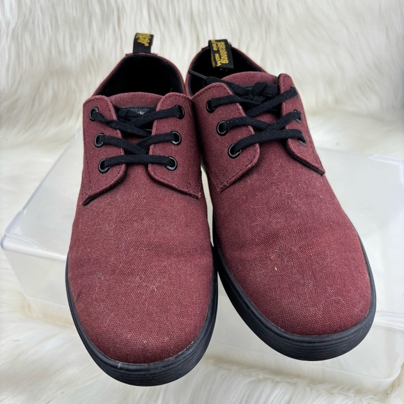 Dr.Martens Santanita Classic Burgundy Canvas Oxfords Shoes - Picture 1 of 7